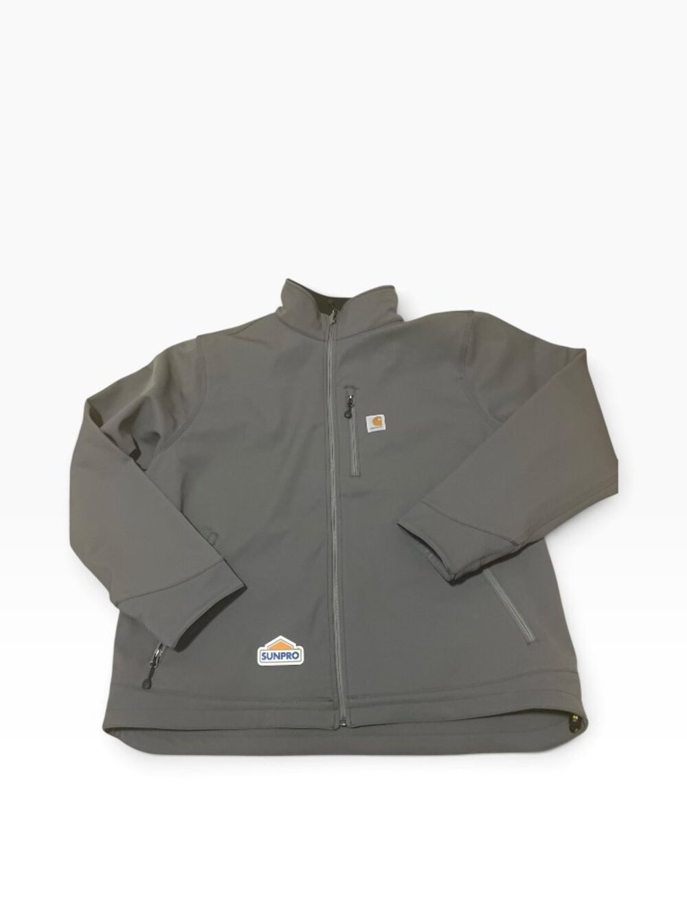 Carhartt 102199 022 Crowley Charcoal Softshell Jacket Men's Sz 2XL SunPro Logo